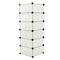 Armoire penderie cabinet etagère de 6 cubes de 17x35cm en plastique blanc avec portes