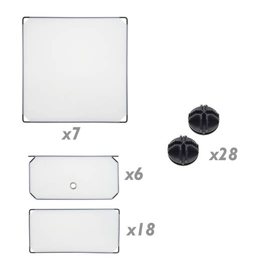 Armoire penderie cabinet etagère de 6 cubes de 17x35cm en plastique blanc avec portes