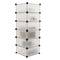 Armoire penderie cabinet etagère de 6 cubes de 17x35cm en plastique blanc avec portes
