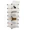 Armoire penderie cabinet etagère de 6 cubes de 17x35cm en plastique blanc avec portes