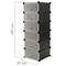 Modular shelving closet storage organizing 6 plastic cube 17x35cm black with doors and patterned