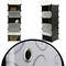 Modular shelving closet storage organizing 6 plastic cube 17x35cm black with doors and patterned