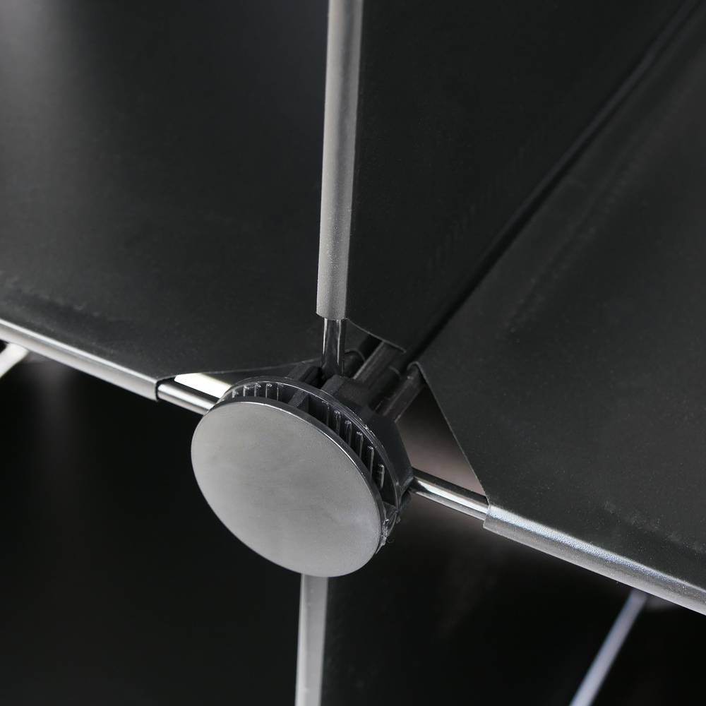 Modular shelving closet storage organizing 6 plastic cube 17x35cm black with doors and patterned