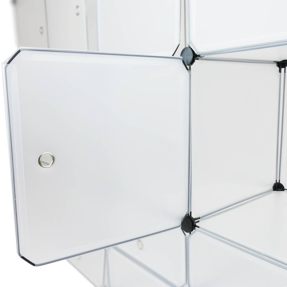 12 portes blanches pour armoire penderie cabinet etagère de cubes de 35x35cm