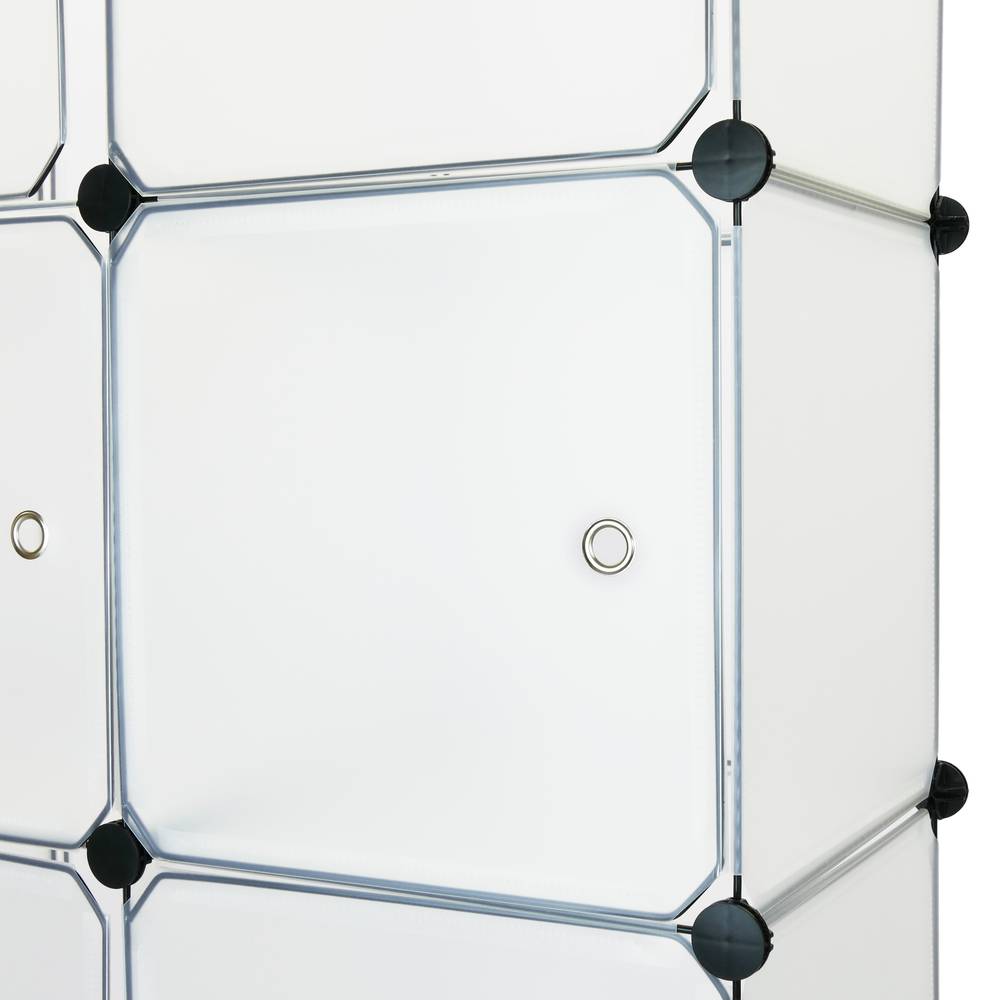 12 portes blanches pour armoire penderie cabinet etagère de cubes de 35x35cm