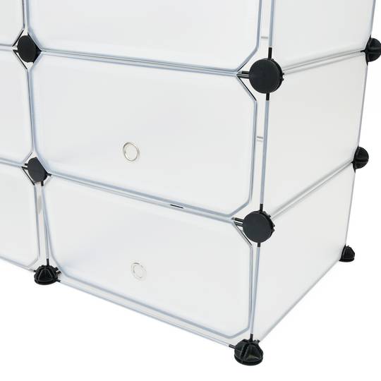 Pakket van 12 witte deuren 17x35cm voor kubieke modulaire organizerkast