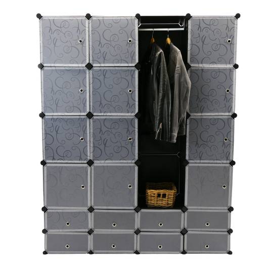 Bar appeso vestiti bianco 35cm per armadio organizzatore modulare 2-pack