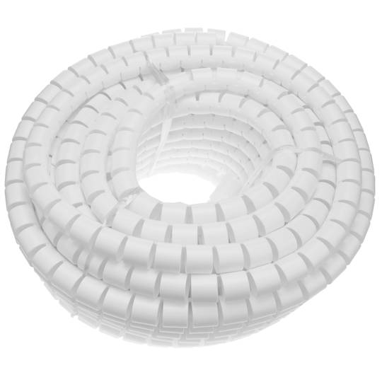 Guaina organizzatore di cavi bianco. Gestione cavo con clip 30-35 mm lunghezza 25 m