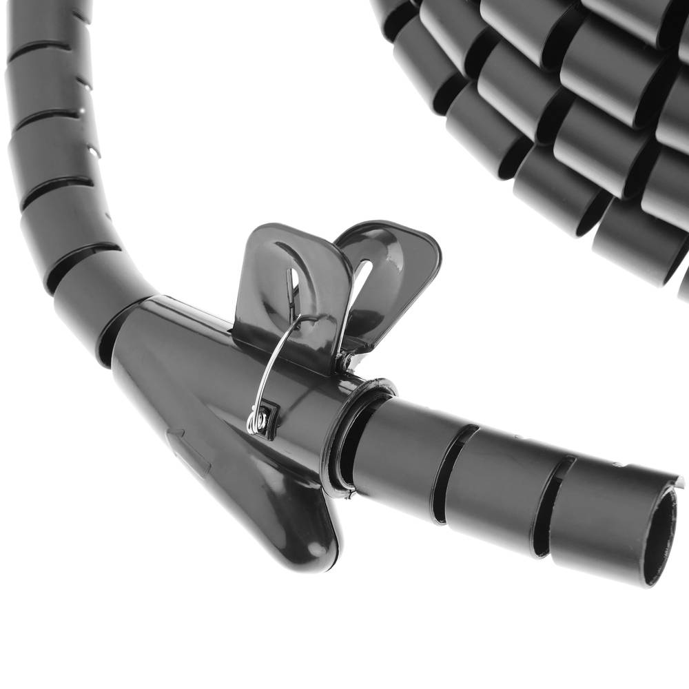 Kabelschlauch Kabelkanal Kabel Organisator schwarz mit Clip 17-22 mm Länge 5 m