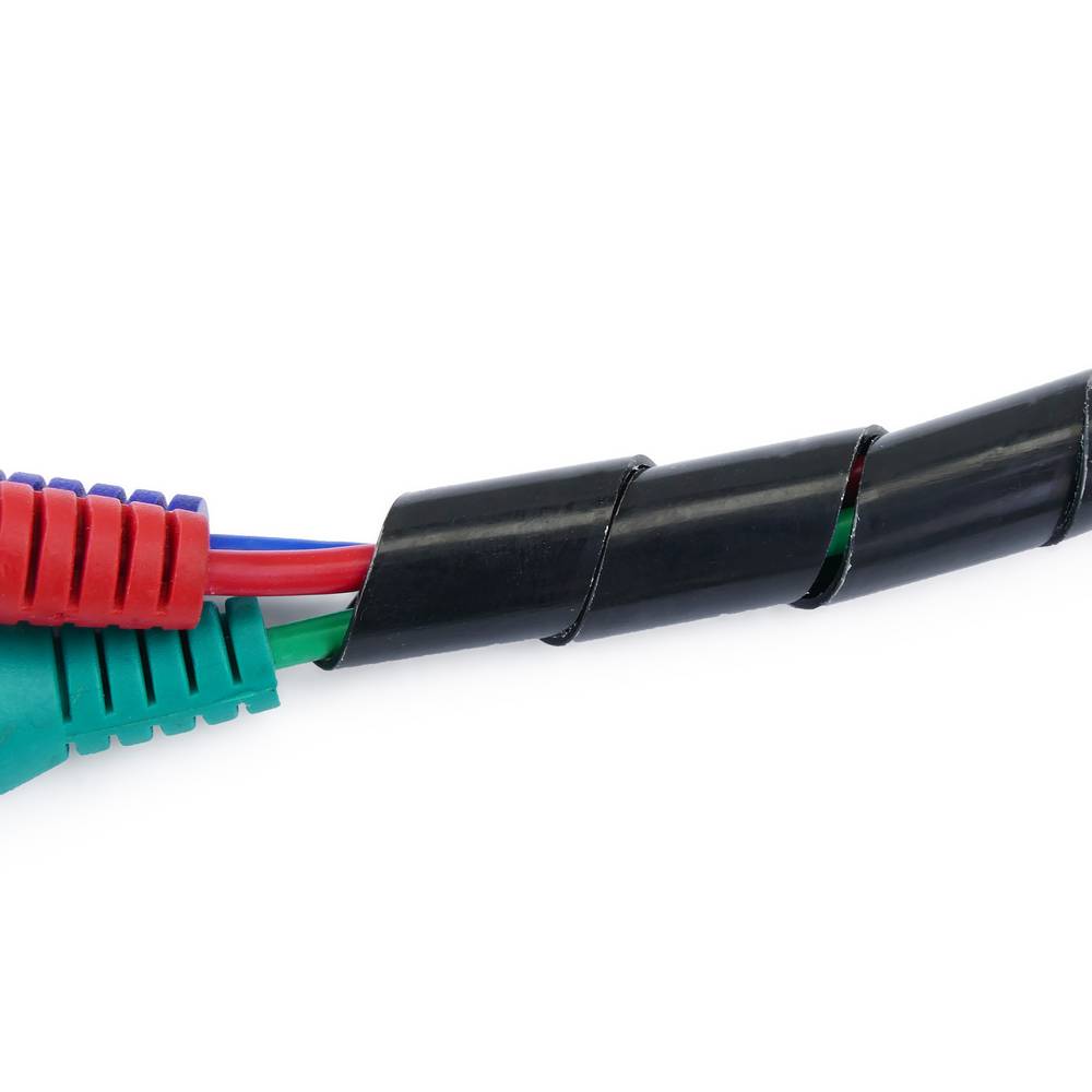 Organizador de cables. Funda negra en espiral de 8-60 mm longitud 10 m