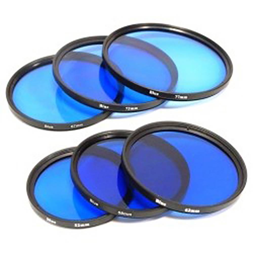 Blue photo lens filter 52 mm