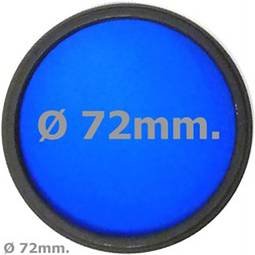 Blue photo lens filter 72 mm