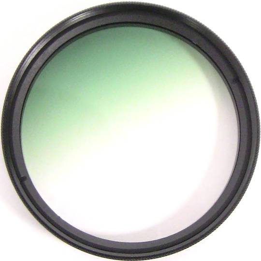 Filtre de fotografia color gradual verd per objectiu de 52 mm