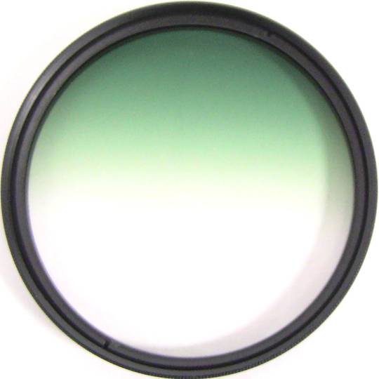 Filtro de fotografia cor gradual verde para lente de 67 mm