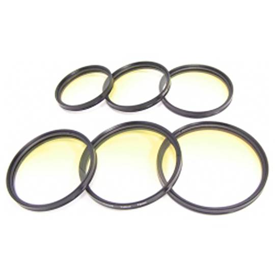 Filtro de fotografia de cor gradual amarela para lente de 72 mm