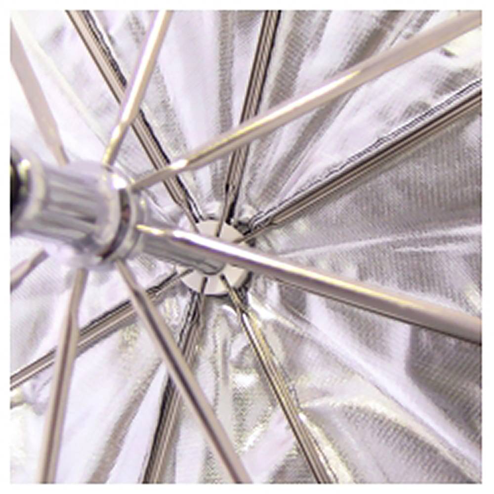 Silber Reflexschirm mit durchscheinenden weißen Basis von 104 cm