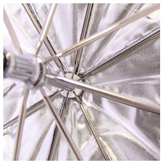 Silber Reflexschirm mit durchscheinenden weißen Basis von 104 cm