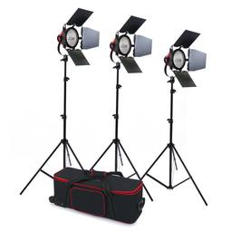 Lighting kit for photo studio with 3 continuous spotlights 800W