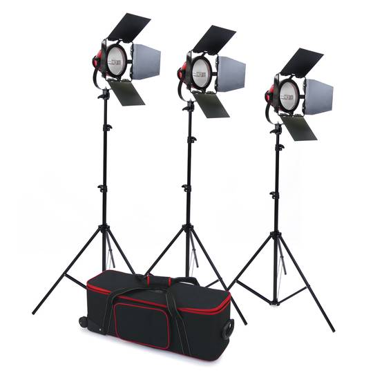 Kit de iluminación de estudio fotográfico con 3 focos de luz continua de 800W