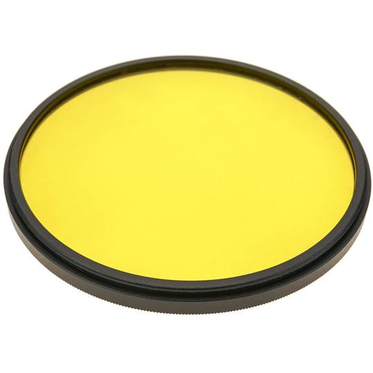 Geel fotofilter voor 77 mm lens