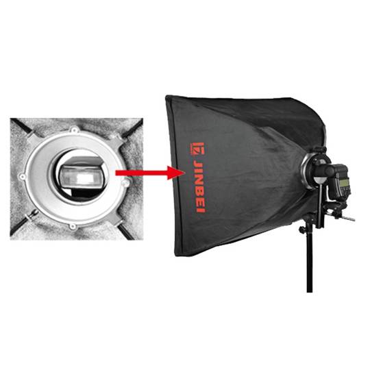 Fijación 1 flash a softbox o paraguas