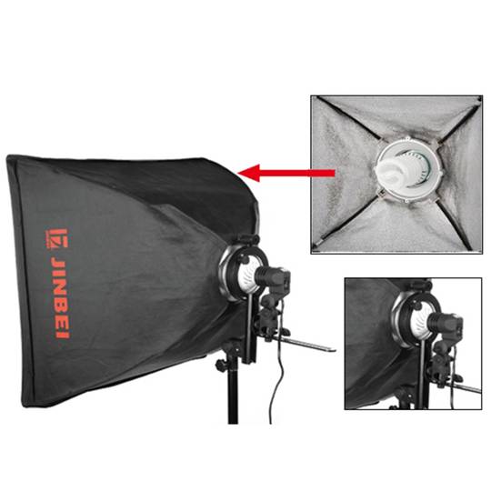 Fijación 1 flash a softbox o paraguas