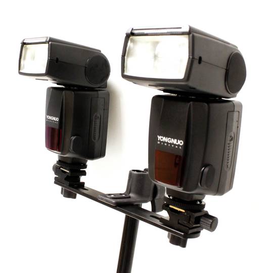 Fijación para 2 flash speedlite con brazo orientable de 450mm
