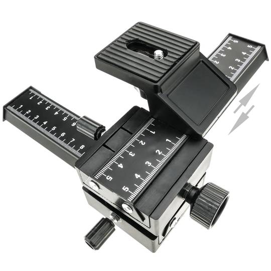 Riel deslizante de enfoque macro para cámara fotográfica digital DSLR 1/4