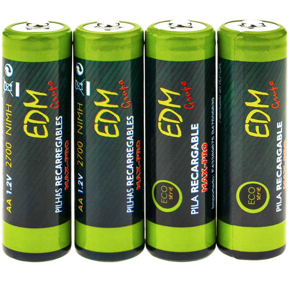 Batteria ricaricabile NiMh 1.2V 2700mAh AA R6 (4 unità)