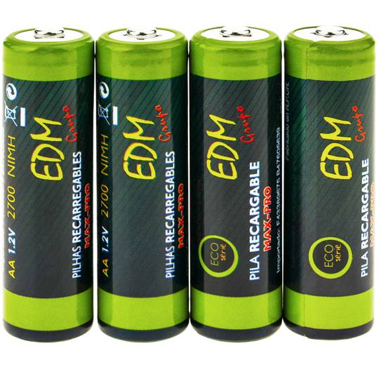 Batteria ricaricabile NiMh 1.2V 2700mAh AA R6 (4 unità)