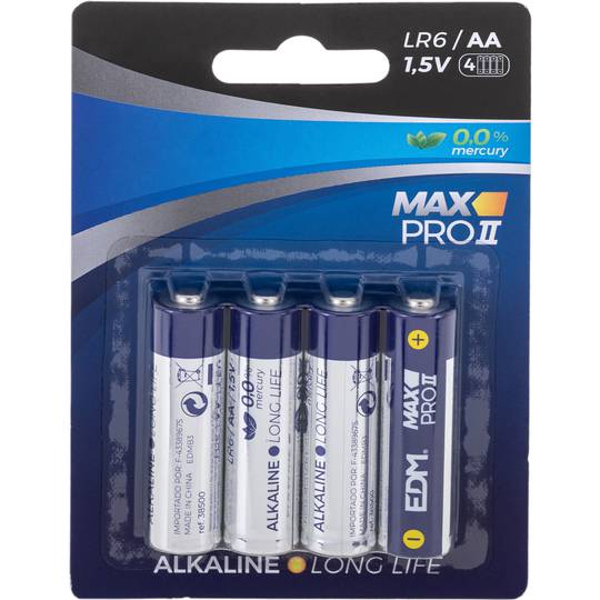 Pila alcalina AA LR6 1.5V 4 unidades