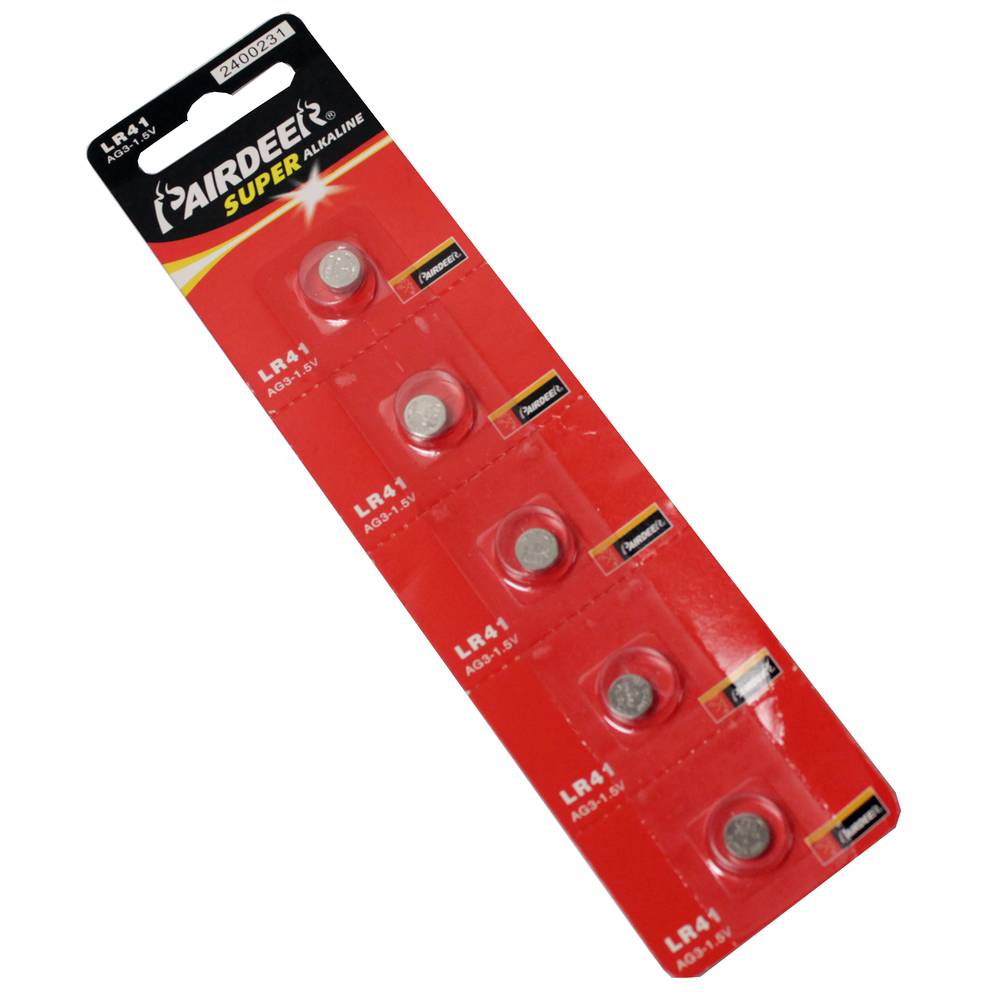 button battery AG3 LR41 1.5V 5 unit pack - Cablematic