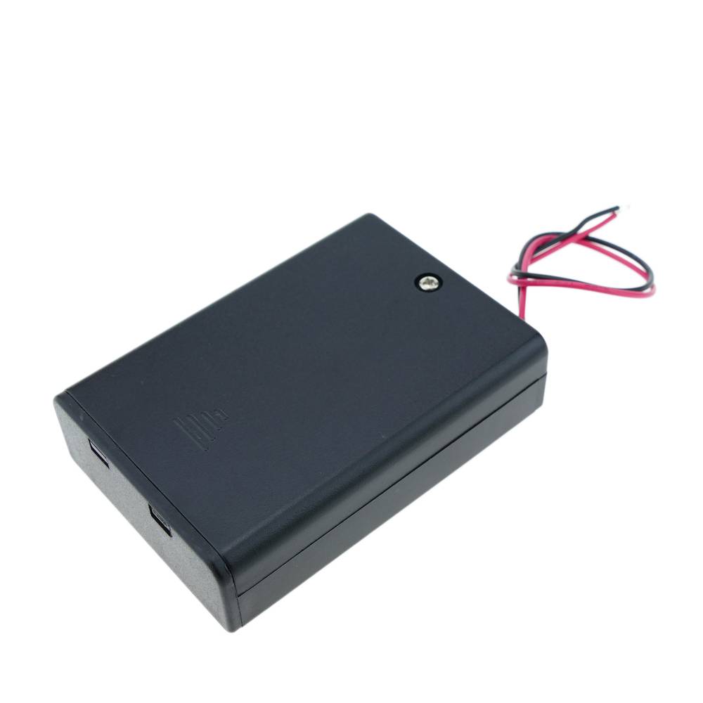 Portapilas en caja para 3 pilas LR6 AA 1.5V con interruptor - Cablematic