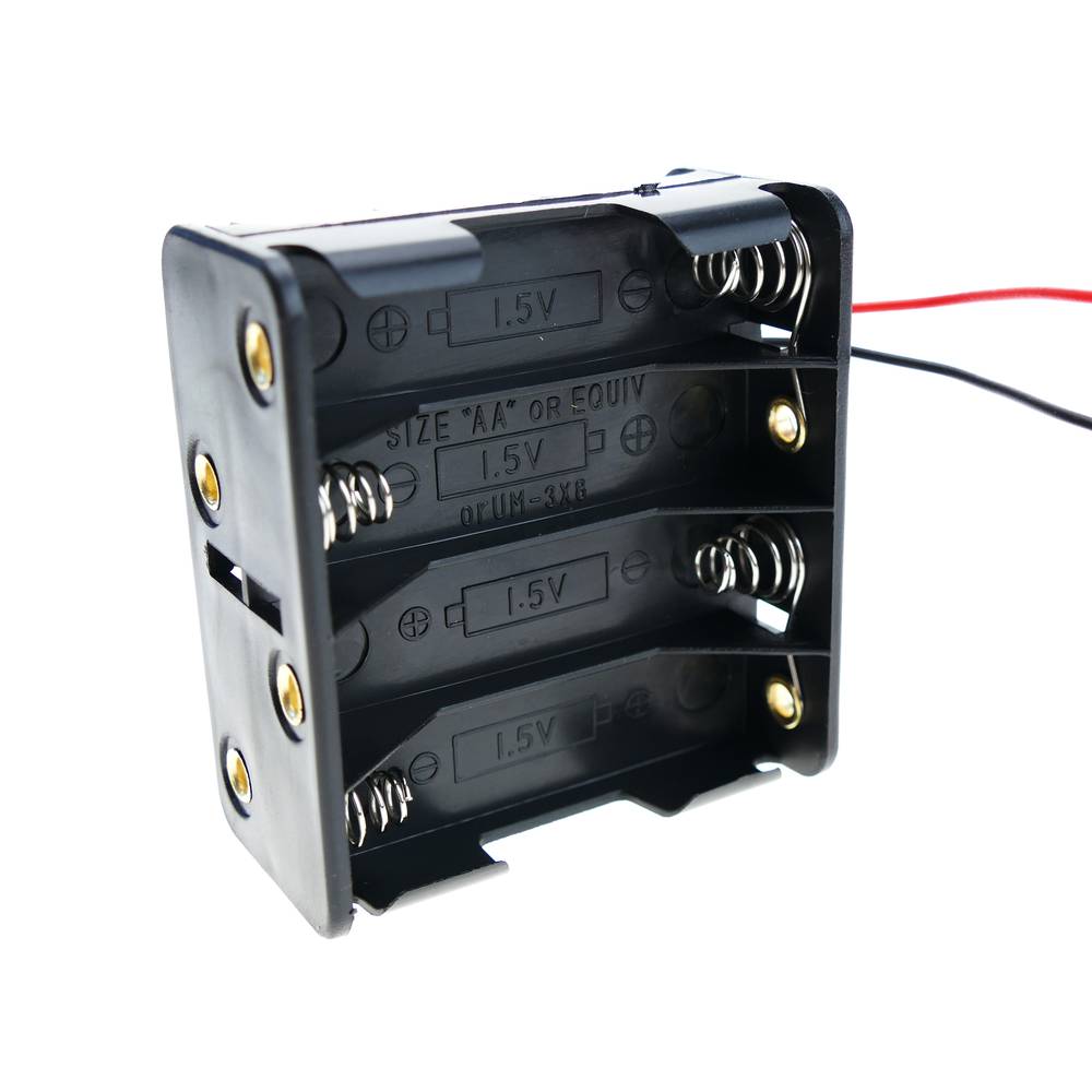 Portapilas plano para 4 pilas LR6 AA 1.5V - Cablematic