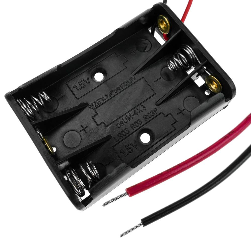 2 Stück schwarzer Batteriehalter für 3 x 1,5 V AAA-Batterien Taschenlampe TD DI 