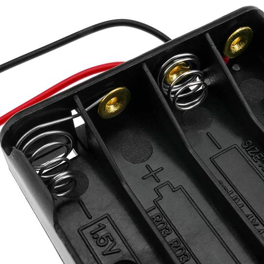 Batteriefach Batteriehalter für 4 AAA LR03 1,5V Batterien - Cablematic