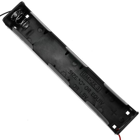 Portapilas plano para 3 pilas C LR14 R14 de 1.5V