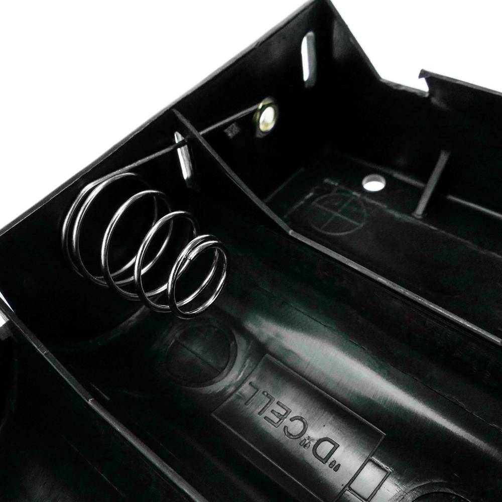 Compartimento das pilhas. Suporte de bateria plano para 4 pilhas D LR20 R20 1.5V