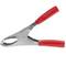 Red crocodile clip with insulated sleeves for electrical connections 70mm