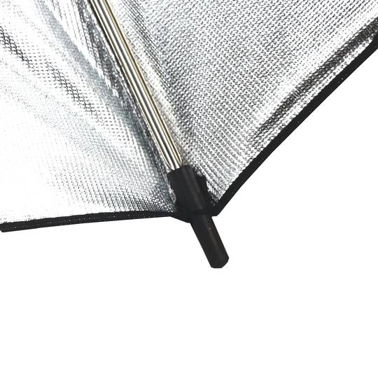 Srebrny parasol odblaskowy o długości 95 cm