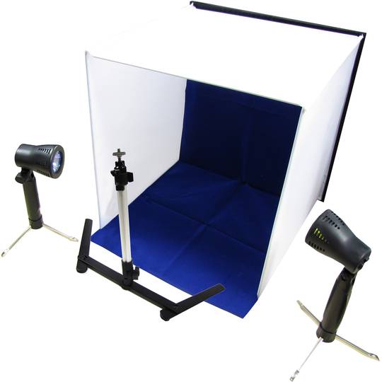 Portable Photo Studio 50x50x50 cm avec deux foyers et 4 chroma