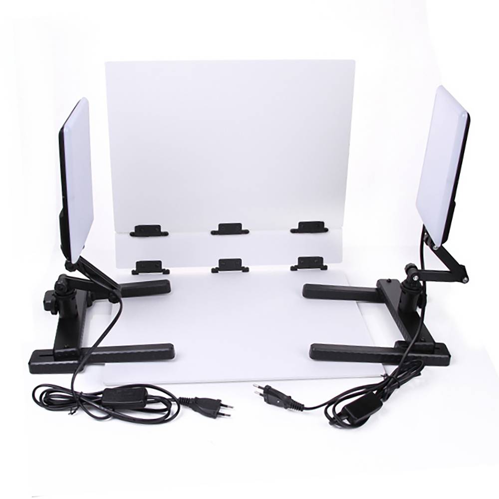 Przenośne studio fotograficzne 398 x 292 mm z 2 panelami LED-18W