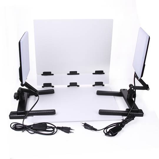 Przenośne studio fotograficzne 398 x 292 mm z 2 panelami LED-18W