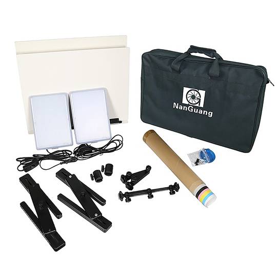 Przenośne studio fotograficzne 398 x 292 mm z 2 panelami LED-18W