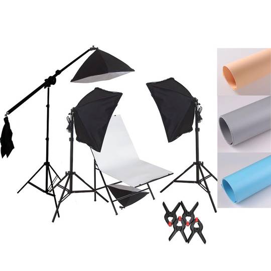 Plexiglas tafel voor stillevens van 100x60cm met softbox-verlichting