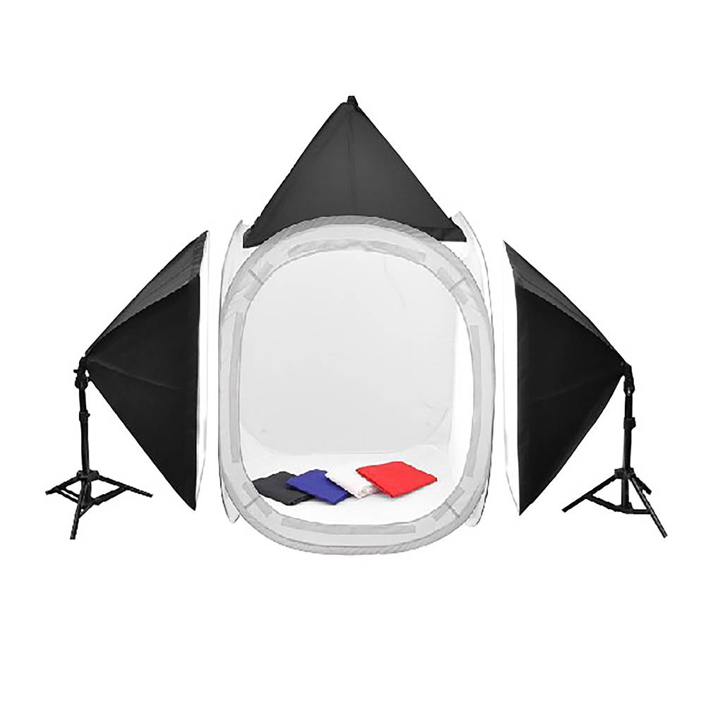 Portable photo studio with softbox 70cm and supports and suitcase