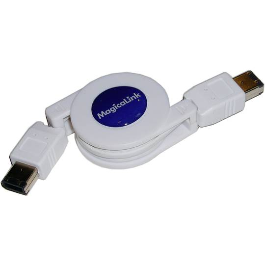 400 IEEE 1394 FireWire Cable Retractable 120cm (6Pin-M/M)