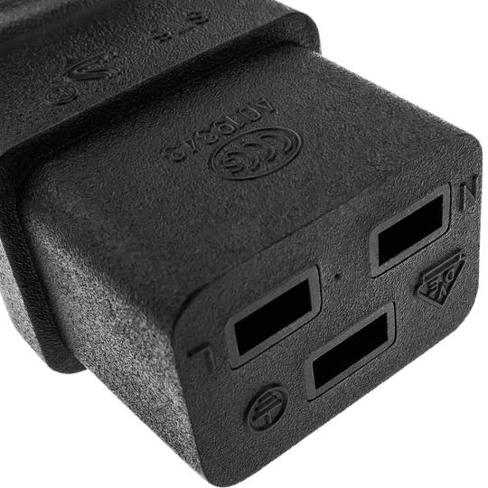 Hoogwaardige elektrische kabel 3x1.5mm² IEC60320 C19 vrouwelijk naar C14 mannelijk 3m