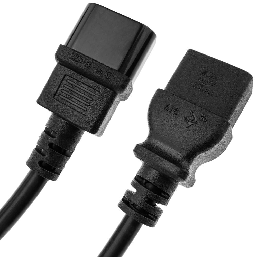 Hoogwaardige elektrische kabel 3x1.5mm² IEC60320 C19 vrouwelijk naar C14 mannelijk 3m