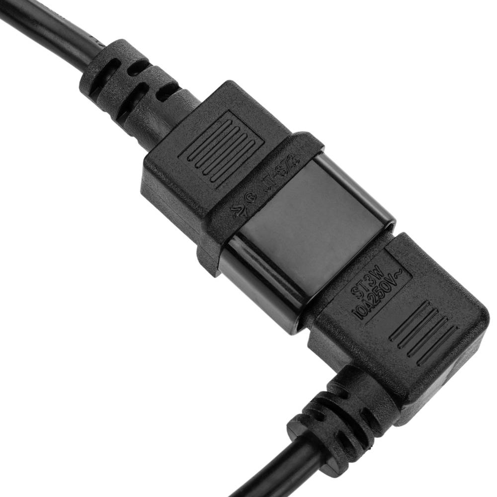 Cable d'alimentació IEC-60320 de C13-colzat a C14 de 3 m